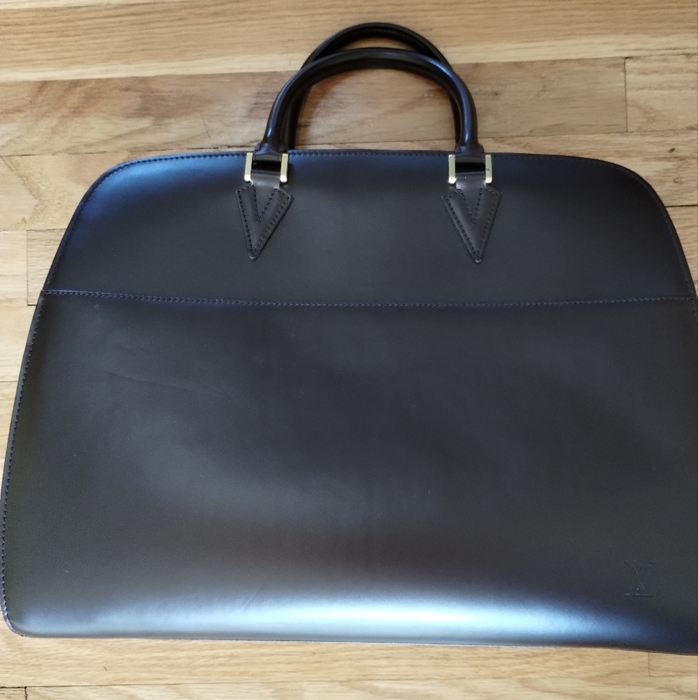 Louis Vuitton Sorbone Leather Briefcase Brown - Picture 16 of 17